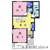 徳島県板野郡藍住町矢上字安任(アパート)の賃貸物件の間取り