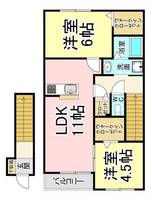 福岡県北九州市若松区浜町1(アパート)の賃貸物件の間取り
