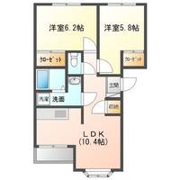 神奈川県厚木市関口(アパート)の賃貸物件の間取り