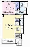兵庫県加古川市加古川町美乃利(アパート)の賃貸物件の間取り