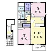 福島県二本松市表2(アパート)の賃貸物件の間取り