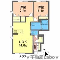 徳島県板野郡北島町中村字本須(アパート)の賃貸物件の間取り