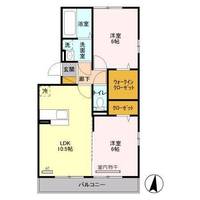 埼玉県越谷市レイクタウン1(アパート)の賃貸物件の間取り