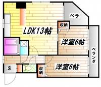 広島県広島市中区堺町2(マンション)の賃貸物件の間取り