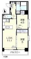 岡山県岡山市北区東古松2(マンション)の賃貸物件の間取り