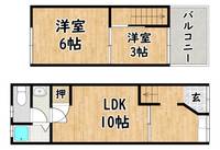 大阪府大阪市平野区瓜破東3(一戸建)の賃貸物件の間取り