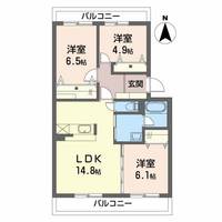 静岡県静岡市駿河区石田3(マンション)の賃貸物件の間取り