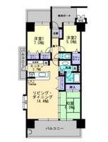 岡山県岡山市北区津島京町3の賃貸マンションの間取り