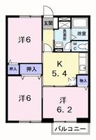 徳島県阿南市羽ノ浦町中庄神木(アパート)の賃貸物件の間取り