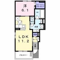 兵庫県三木市志染町西自由が丘1(アパート)の賃貸物件の間取り