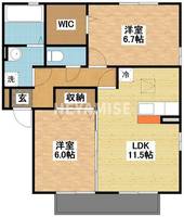 リベルタNAKAZATO A棟の間取り