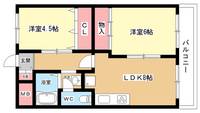 大阪府豊中市上新田1(マンション)の賃貸物件の間取り