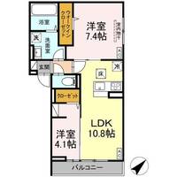 広島県福山市草戸町5(アパート)の賃貸物件の間取り