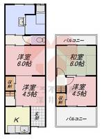 大阪府高石市加茂1(一戸建)の賃貸物件の間取り