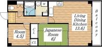 大阪府大阪市生野区巽東3(マンション)の賃貸物件の間取り