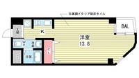 大阪府豊中市岡町北1(マンション)の賃貸物件の間取り