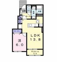 千葉県茂原市大芝(アパート)の賃貸物件の間取り