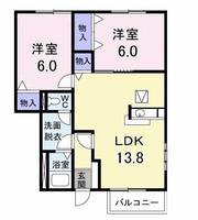 徳島県阿南市羽ノ浦町古庄古野神(アパート)の賃貸物件の間取り