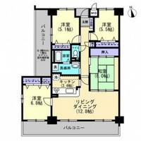 岡山県岡山市中区藤原西町1(マンション)の賃貸物件の間取り