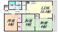 大阪府大阪市生野区巽南5(マンション)の賃貸物件の間取り