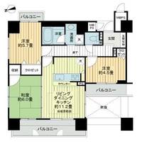 京都府京都市下京区福島町(マンション)の賃貸物件の間取り