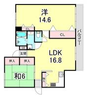 兵庫県神戸市垂水区名谷町(マンション)の賃貸物件の間取り