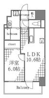 東京都江東区亀戸4(マンション)の賃貸物件の間取り