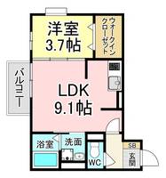 福岡県北九州市八幡西区東鳴水3(アパート)の賃貸物件の間取り