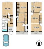 大阪府大阪市生野区田島4(一戸建)の賃貸物件の間取り
