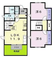 大阪府富田林市加太2(アパート)の賃貸物件の間取り
