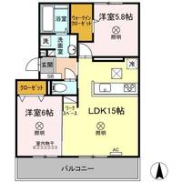 岡山県岡山市北区平田(アパート)の賃貸物件の間取り