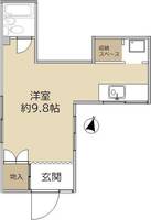 芦屋市津知町 ワンルームの間取り