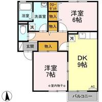 栃木県小山市東城南3(アパート)の賃貸物件の間取り
