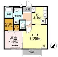 岡山県倉敷市福田町浦田(アパート)の賃貸物件の間取り