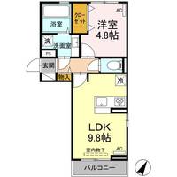 熊本県熊本市中央区渡鹿6(アパート)の賃貸物件の間取り