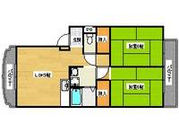 京都府京都市西京区山田車塚町(マンション)の賃貸物件の間取り