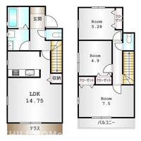 群馬県前橋市大利根町2(一戸建)の賃貸物件の間取り