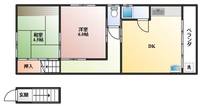 岡町北3テラス2Fの間取り