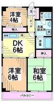 神奈川県川崎市多摩区宿河原6(マンション)の賃貸物件の間取り