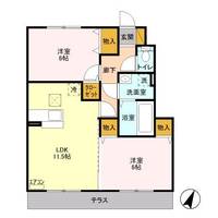 栃木県栃木市川原田町(アパート)の賃貸物件の間取り
