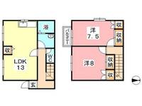 岡山県倉敷市山地(一戸建)の賃貸物件の間取り