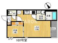 福岡県福岡市西区愛宕3(アパート)の賃貸物件の間取り