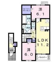 岡山県倉敷市福田町古新田(アパート)の賃貸物件の間取り