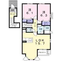 シャン・ド・フルール壱番館の間取り