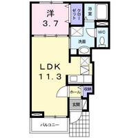 広島県福山市新涯町6(アパート)の賃貸物件の間取り
