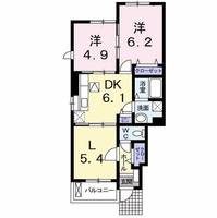 徳島県阿南市見能林町東野(アパート)の賃貸物件の間取り