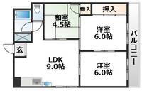 大阪府大阪市東淀川区豊新3(マンション)の賃貸物件の間取り