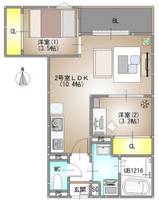 岡山県岡山市北区広瀬町(アパート)の賃貸物件の間取り