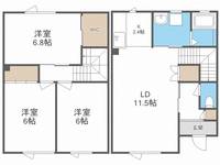 北海道江別市元町(一戸建)の賃貸物件の間取り