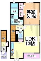 神奈川県川崎市多摩区宿河原2(アパート)の賃貸物件の間取り